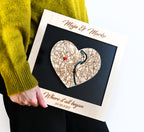 Personalized Wooden Heart Map - One Location Gift for Weddings & Couples