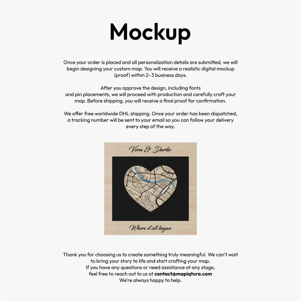 Personalized Wooden Circle Maps – Two Locations Custom Gift for Couples, Housewarming & Friends