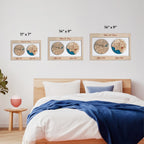 Personalized Wooden Circle Maps – Two Locations Custom Gift for Couples, Housewarming & Friends