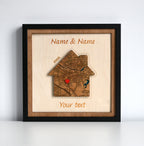 Personalized Wooden House Map - Custom Home Map Gift for Housewarming & New Home