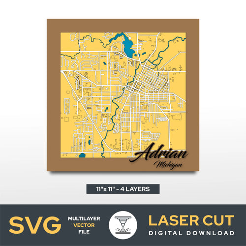 Adrian Michigan Laser Cut File