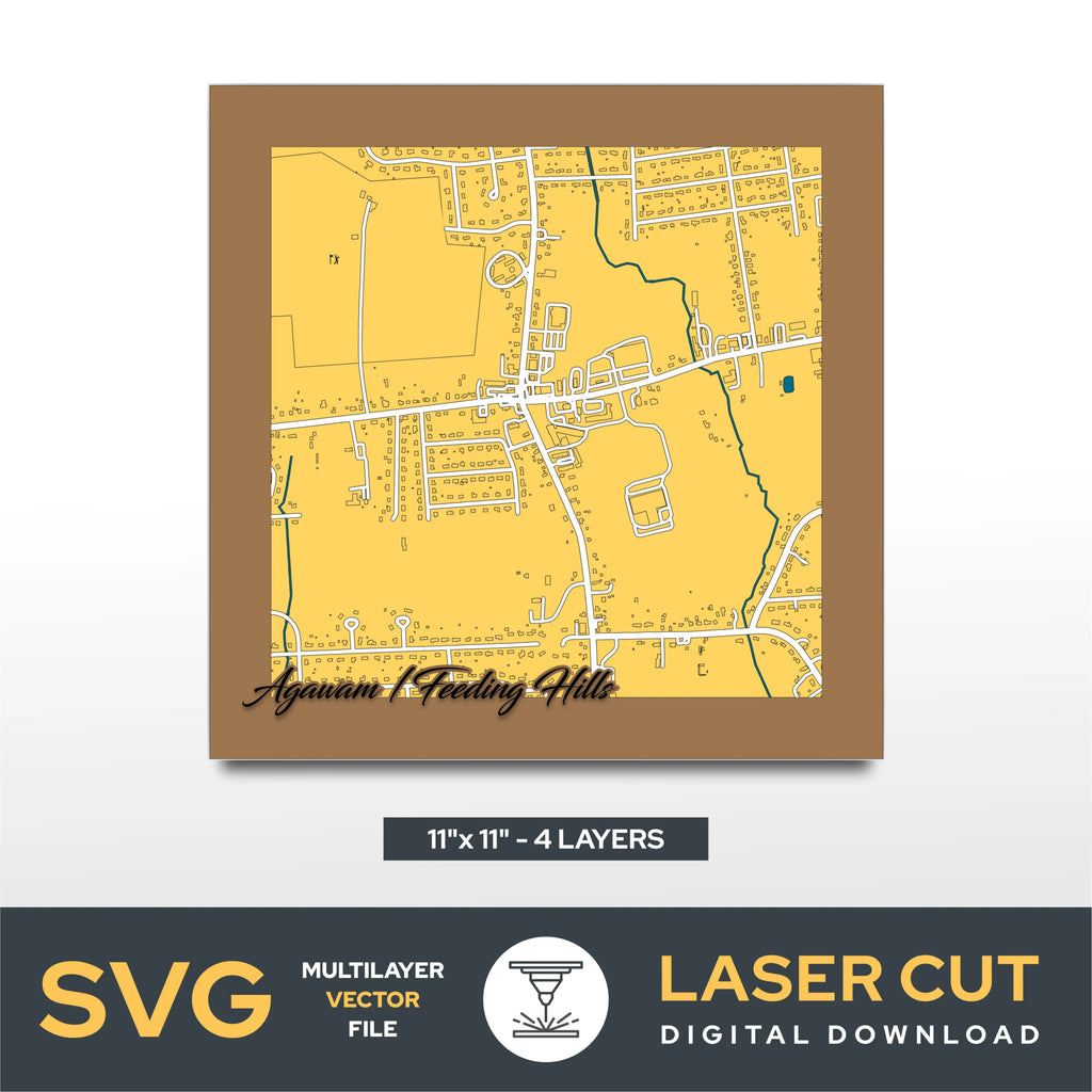 Agawam Feeding Hills Laser Cut File