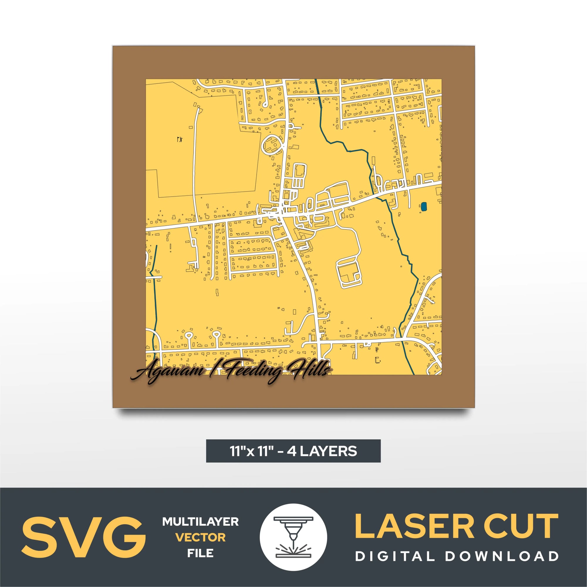 Agawam Feeding Hills Laser Cut File