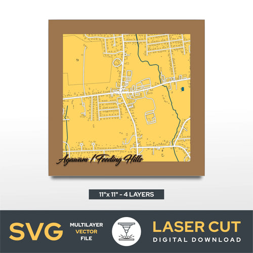 Agawam Feeding Hills Laser Cut File