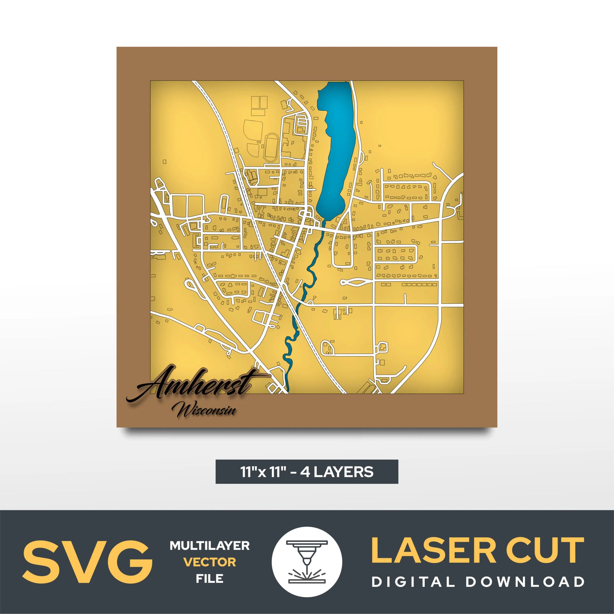 Amherst Wisconsin Laser Cut File