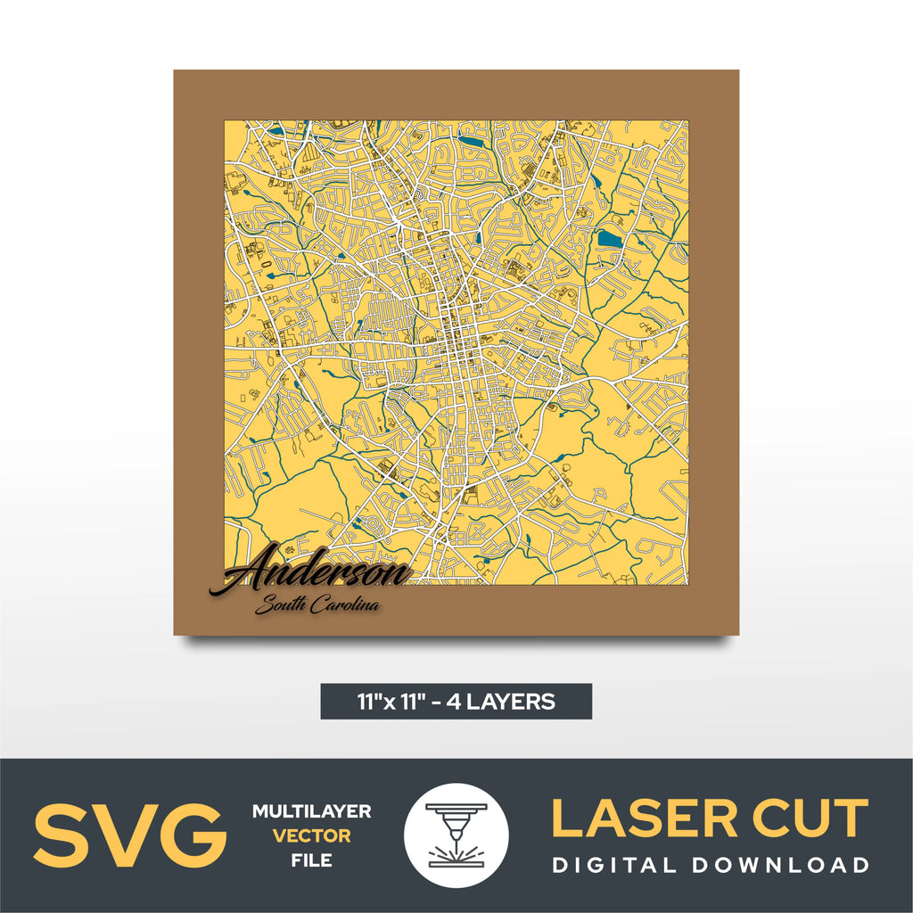 Anderson South Carolina Laser Cut File