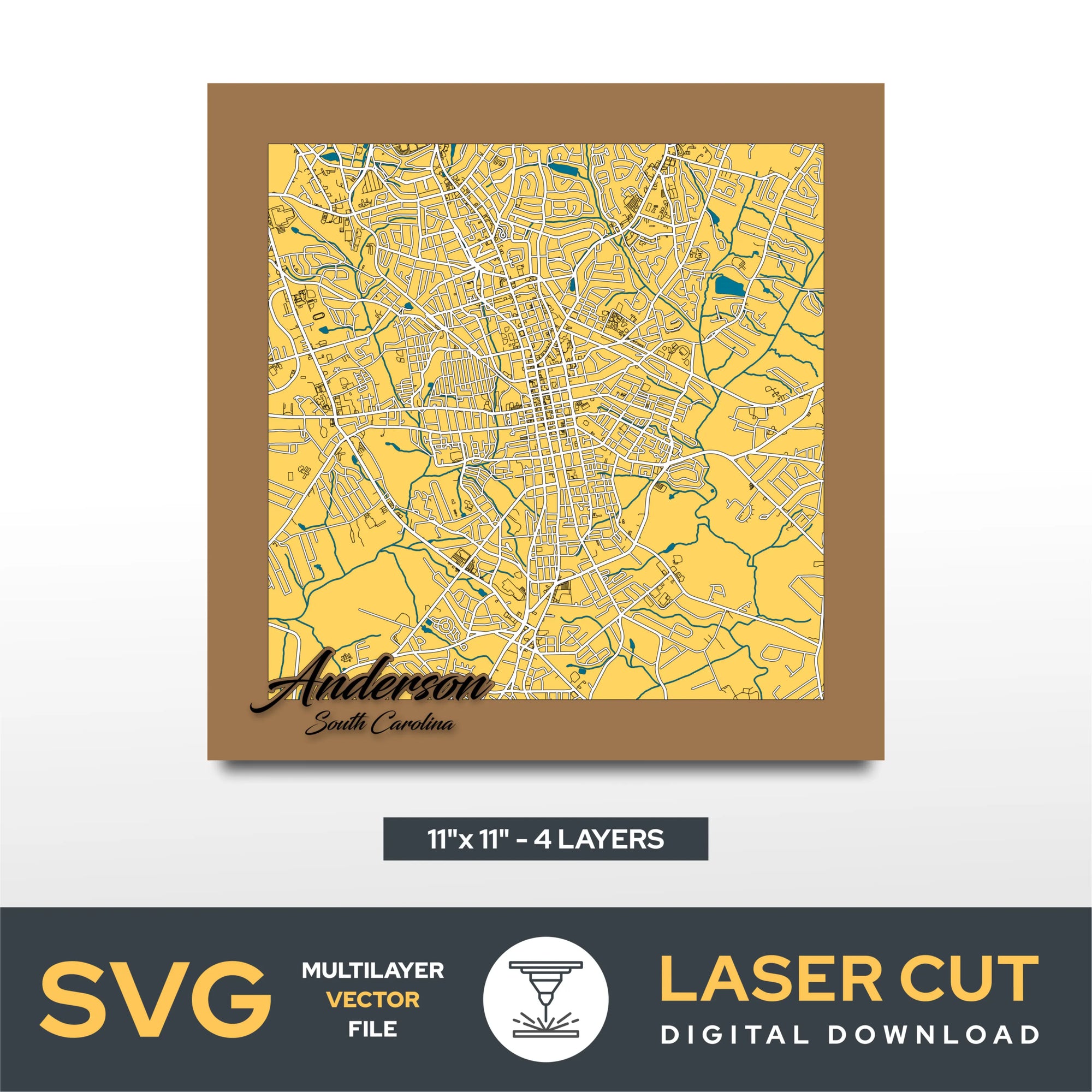 Anderson South Carolina Laser Cut File