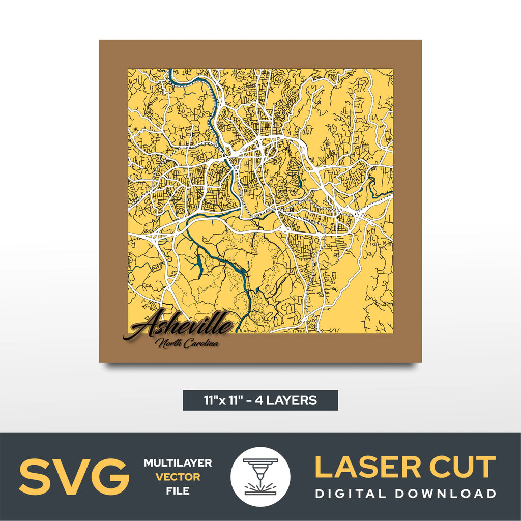 Asheville North Carolina Laser Cut File
