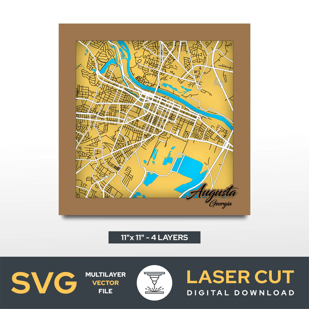 Augusta Georgia Laser Cut File