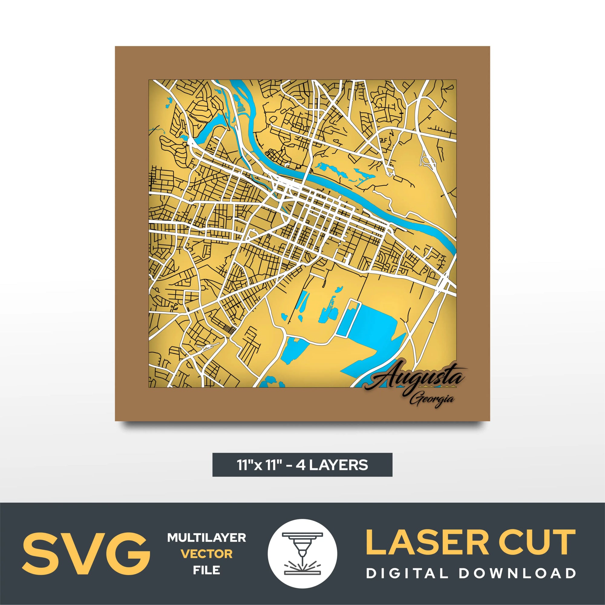Augusta Georgia Laser Cut File