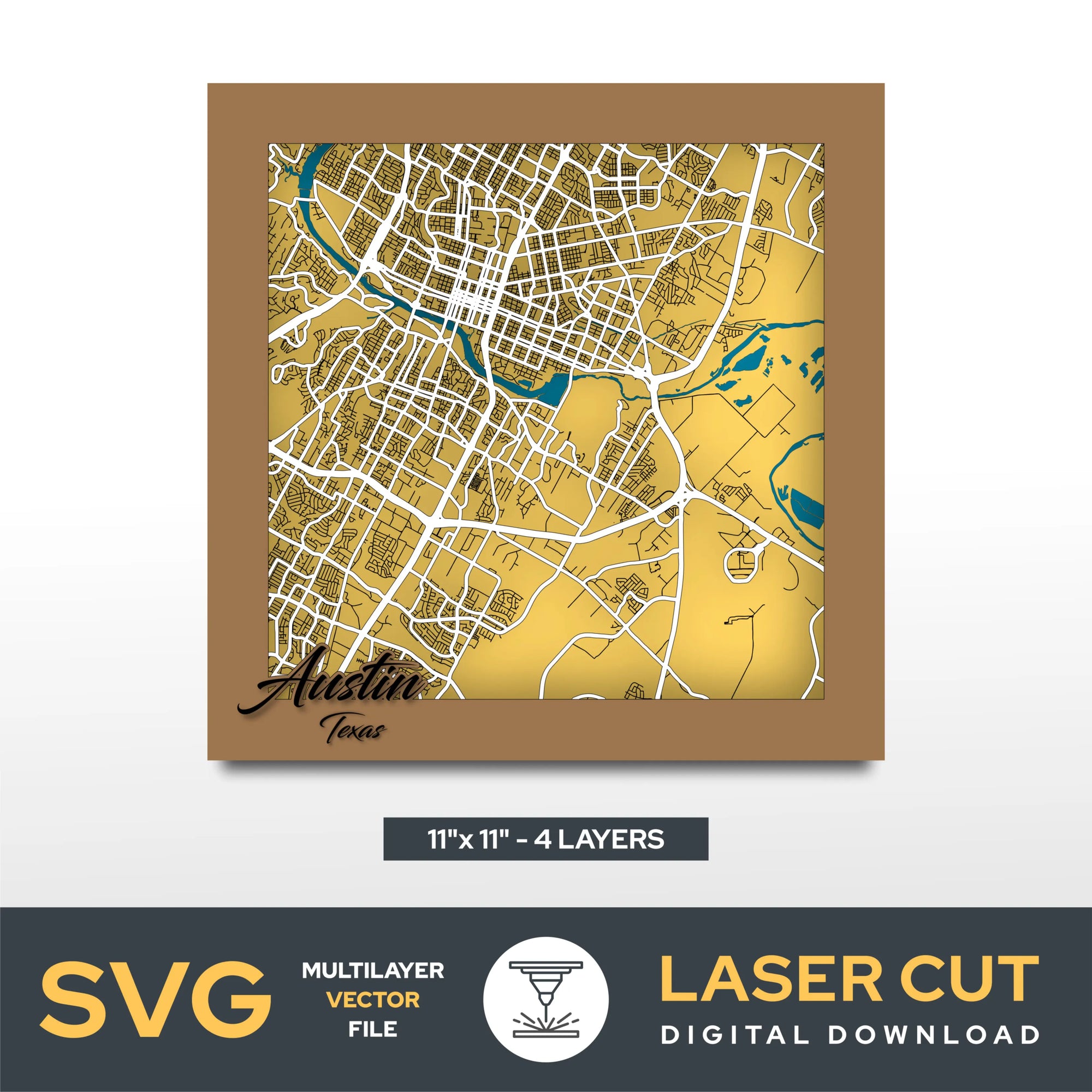 Austin Texas Laser Cut File
