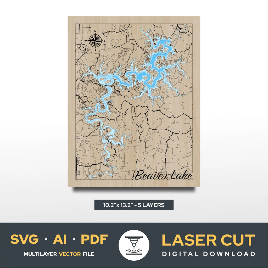 Beaver Lake Arcansas Laser Cut File
