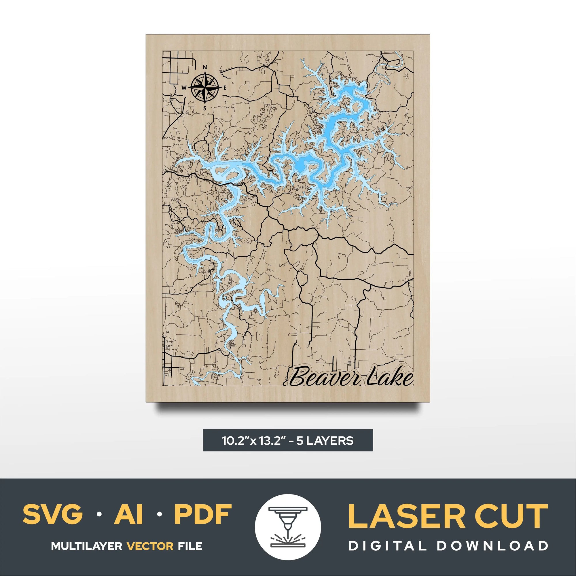 Beaver Lake Arcansas Laser Cut File