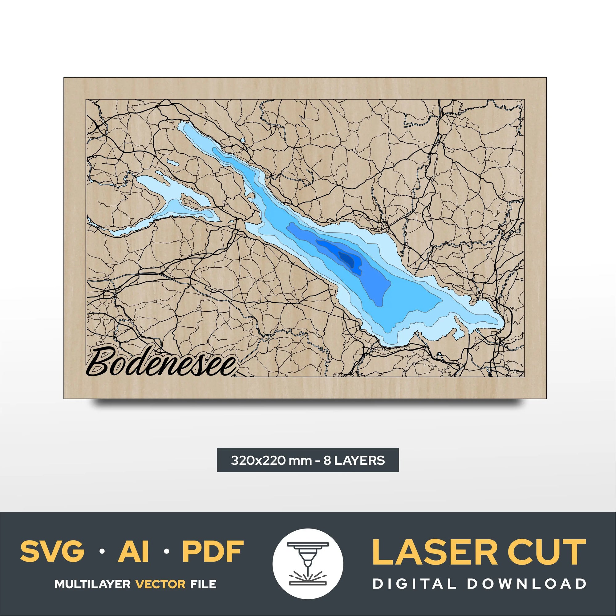 Bodenese Lake Laser Cut File