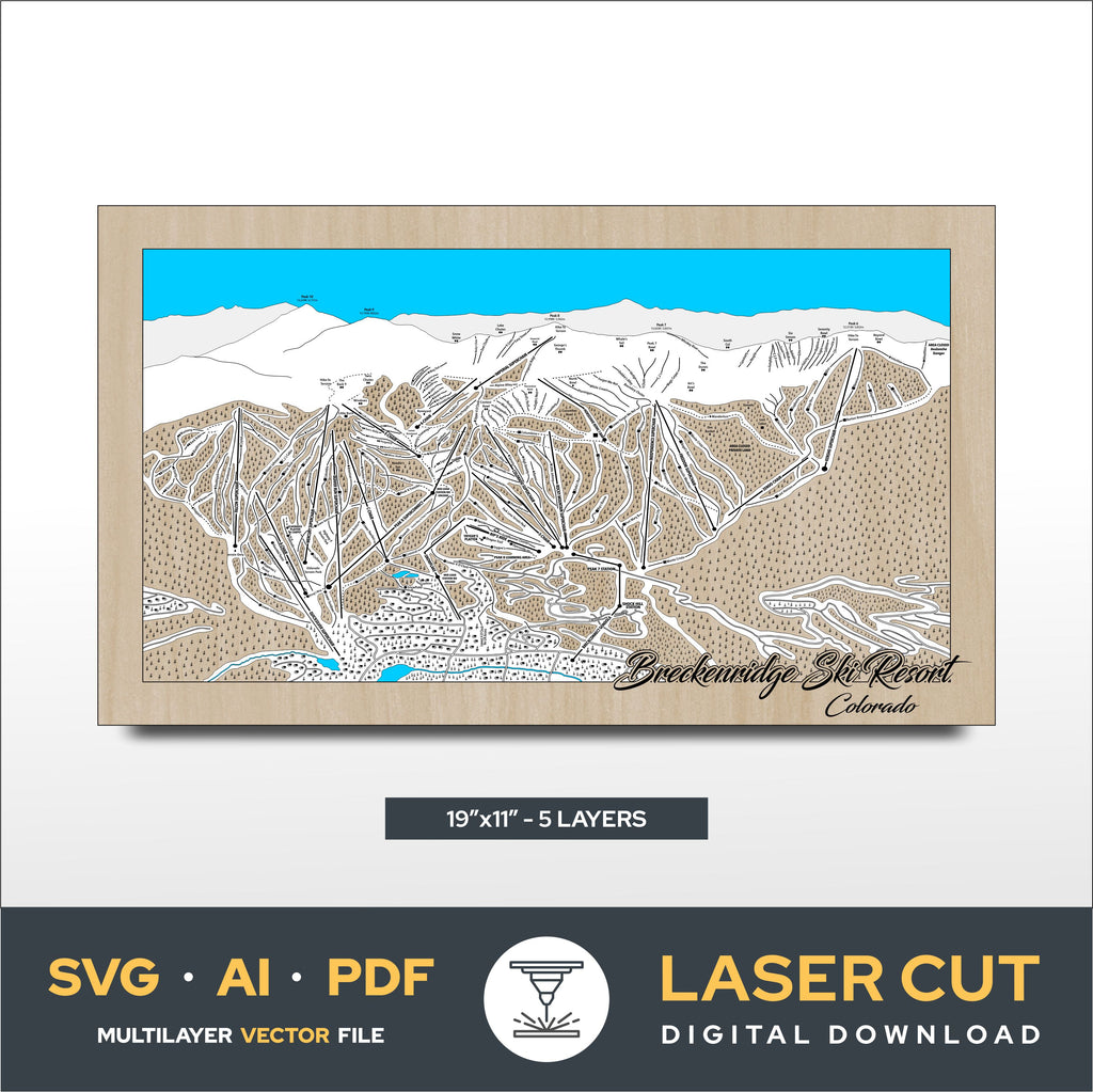 Breckenridge Ski Resort Laser Cut File