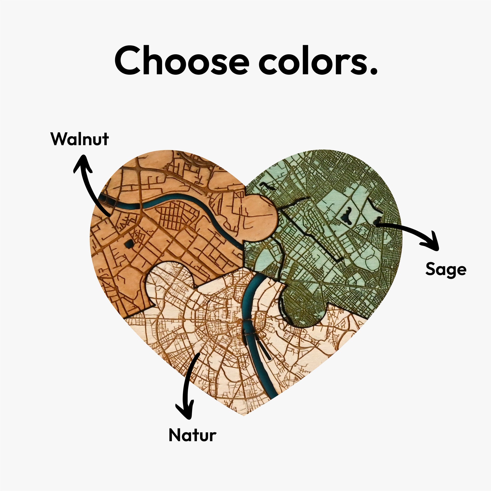 Personalized Wooden Circle Maps – Three Locations Custom Gift for Couples, Housewarming & Friends