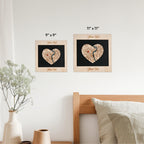 Personalized Wooden Heart Map - One Location Gift for Weddings & Couples