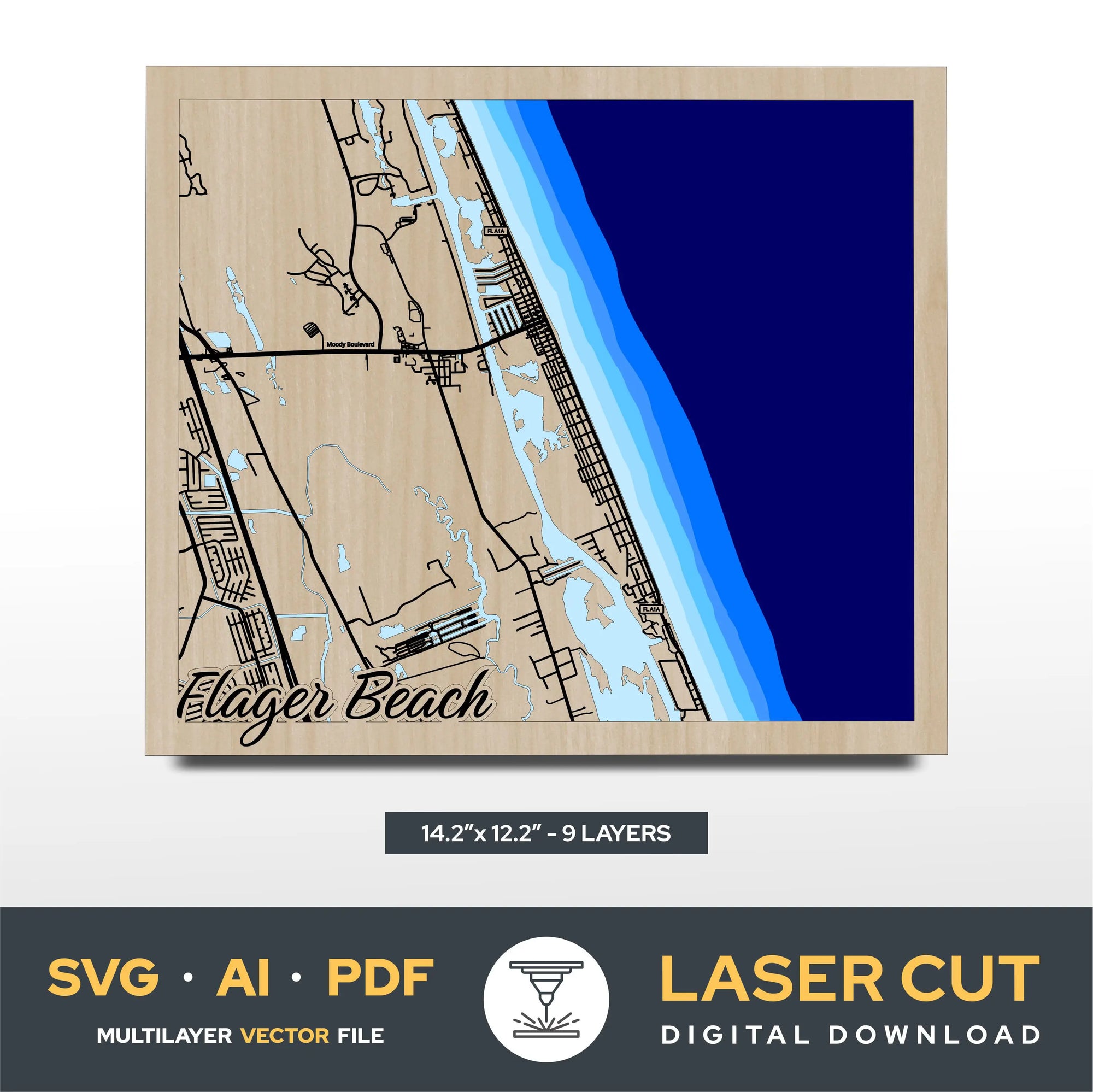 Flager Beach Florida Laser Cut File