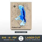 Flathead Lake Montana Laser Cut File