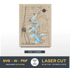 Fort Gibson Lake Oklahoma Laser Cut File
