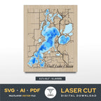 Gull Lake Chain Minnesota Laser Cut File