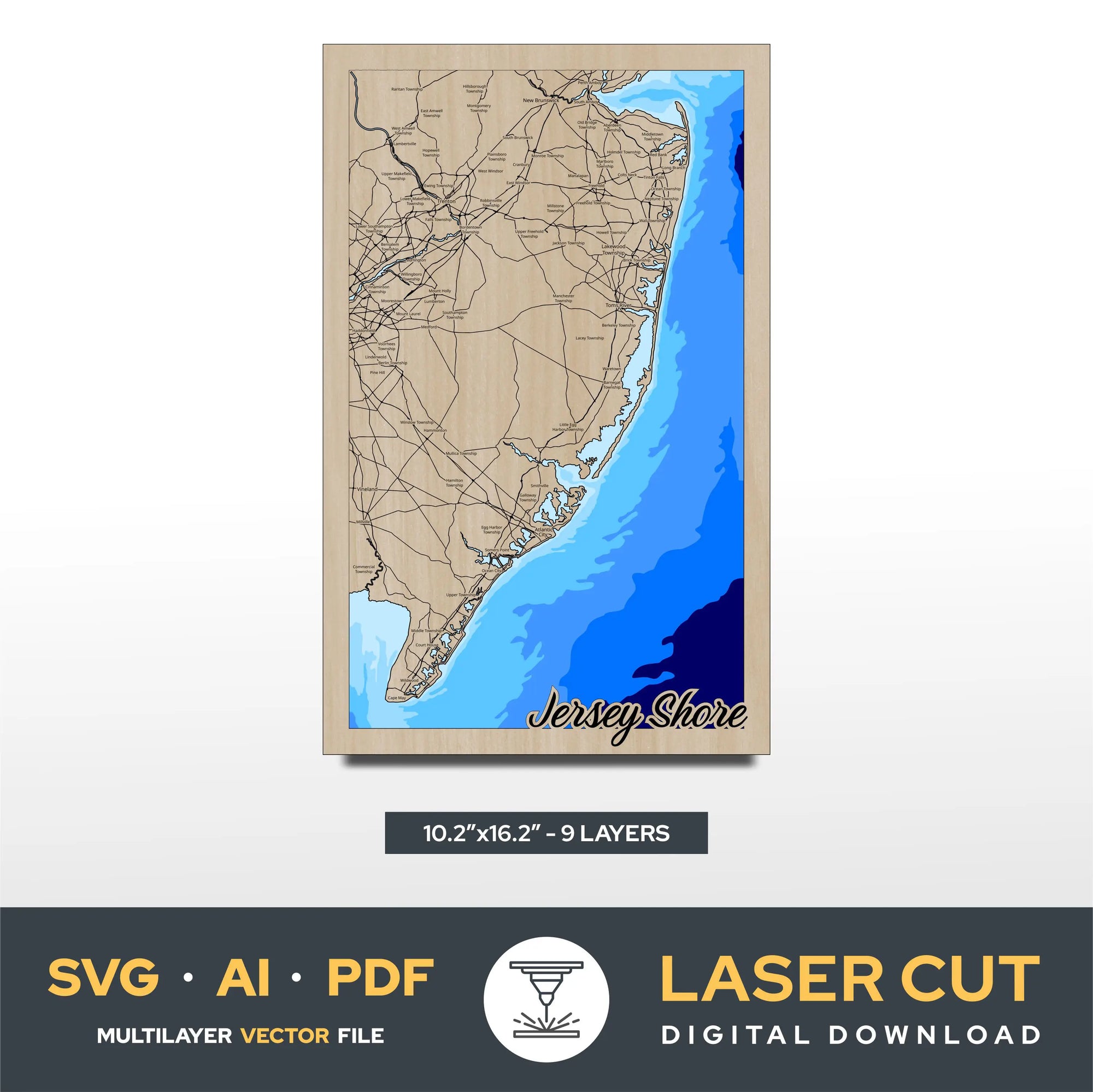 Jersey Shore Laser Cut File