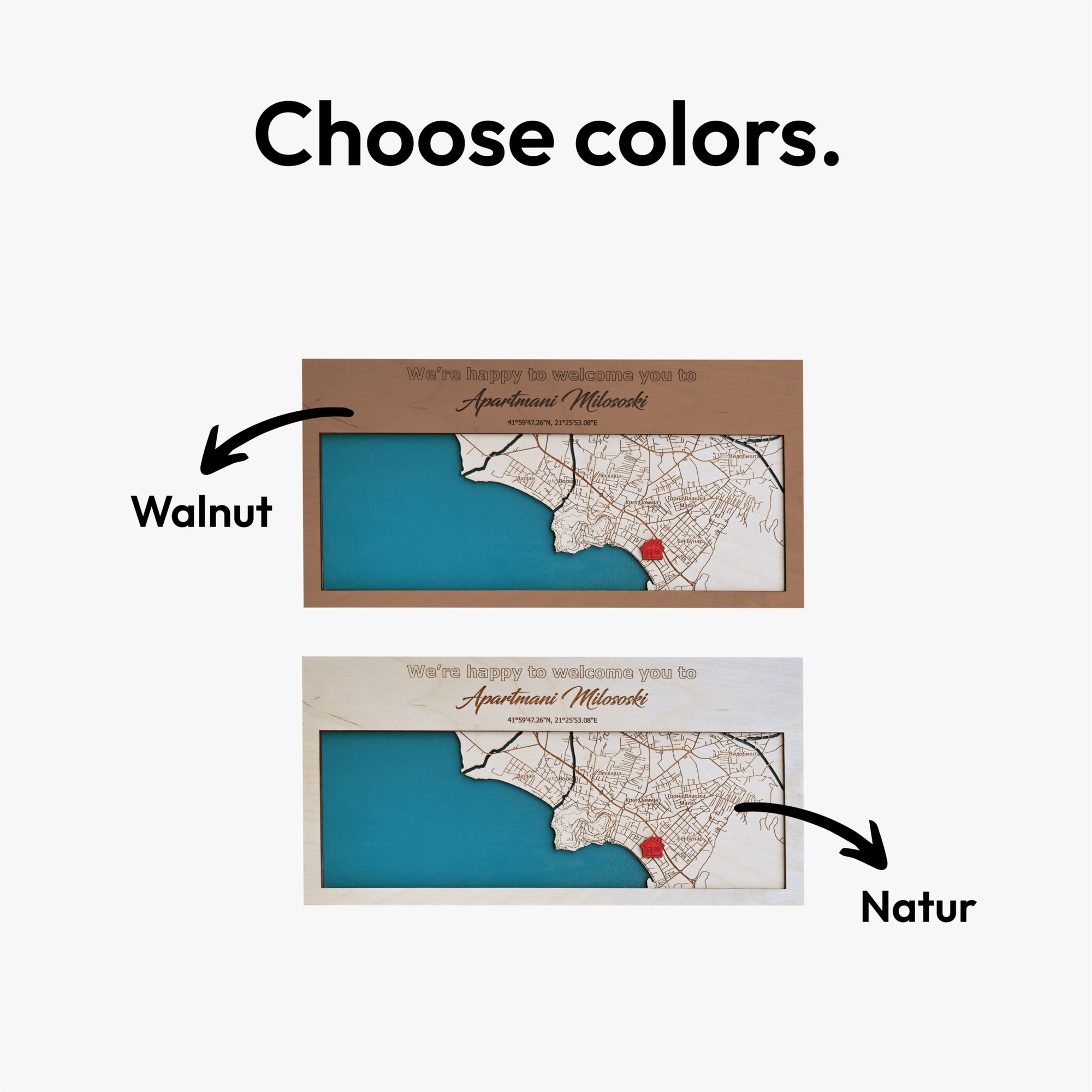 Custom Map Key Holder 3 keys - Unique Gift For New Home, Housewarming