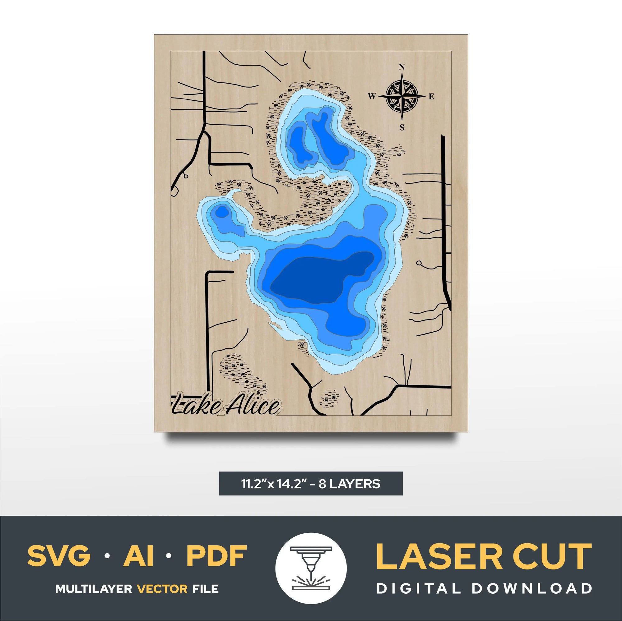 Lake Alice Florida Laser Cut File