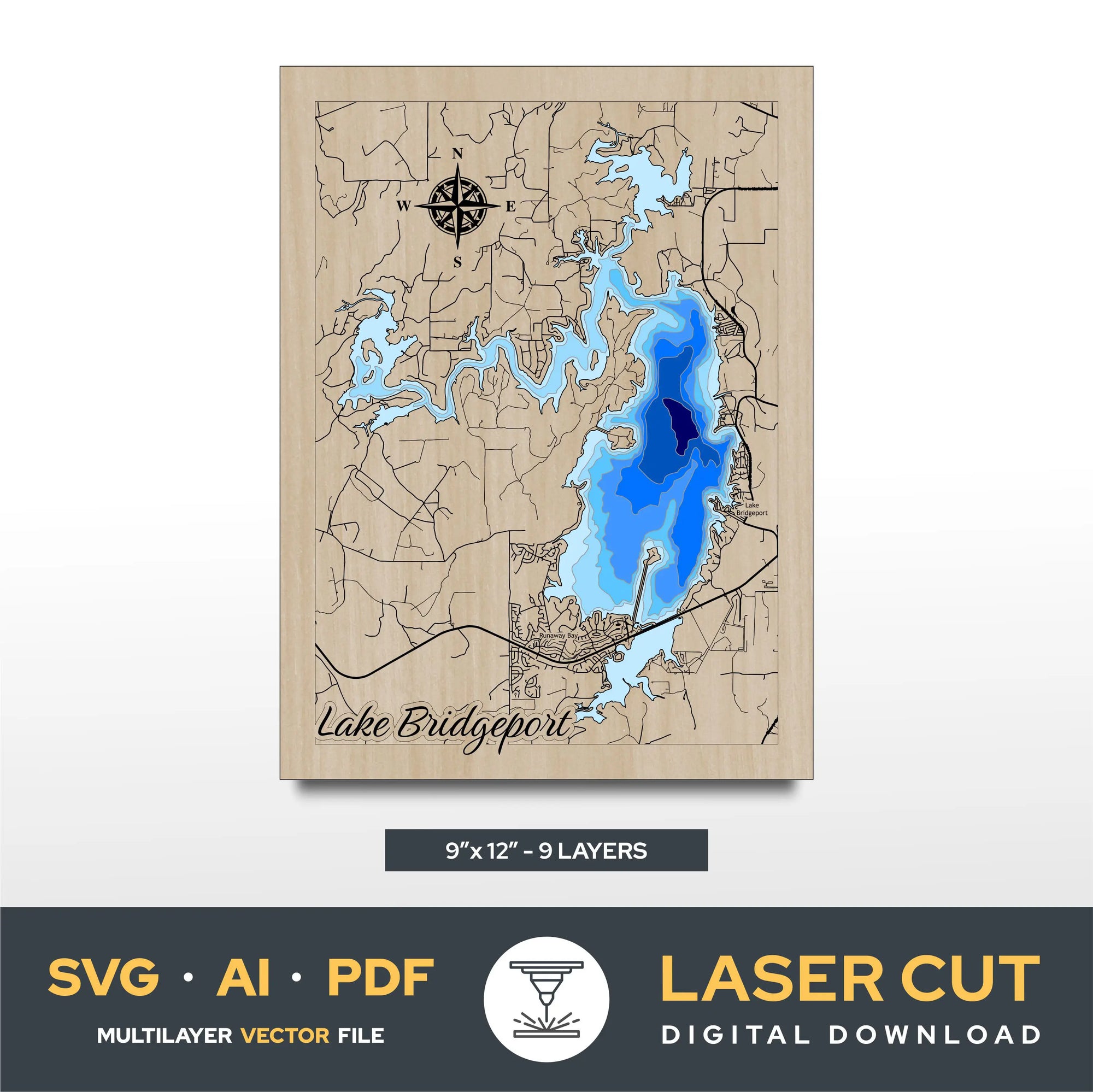 Lake Bridgeport Texas Laser Cut File