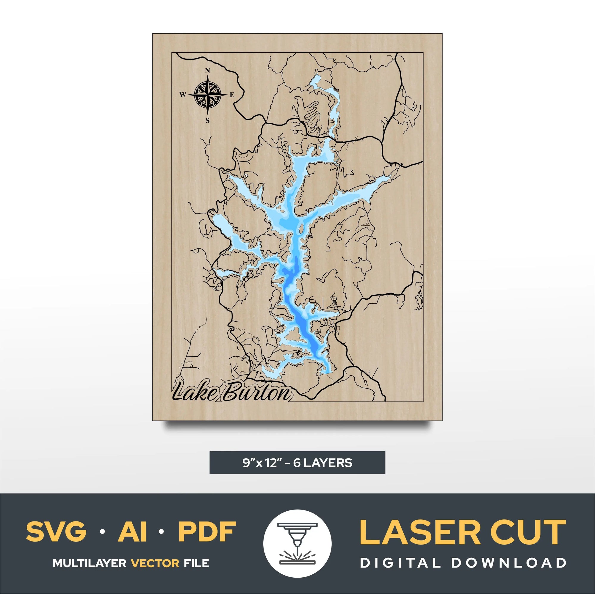 Lake Burton Georgia Laser Cut File