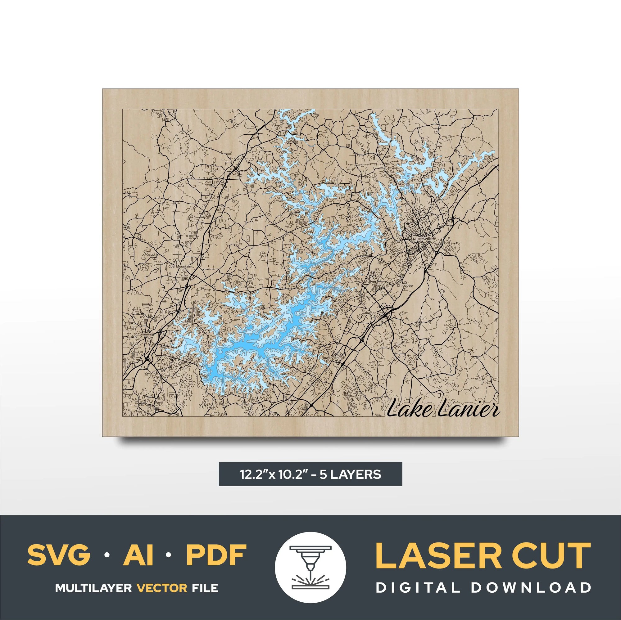 Lake Lanier Georgia Laser Cut File