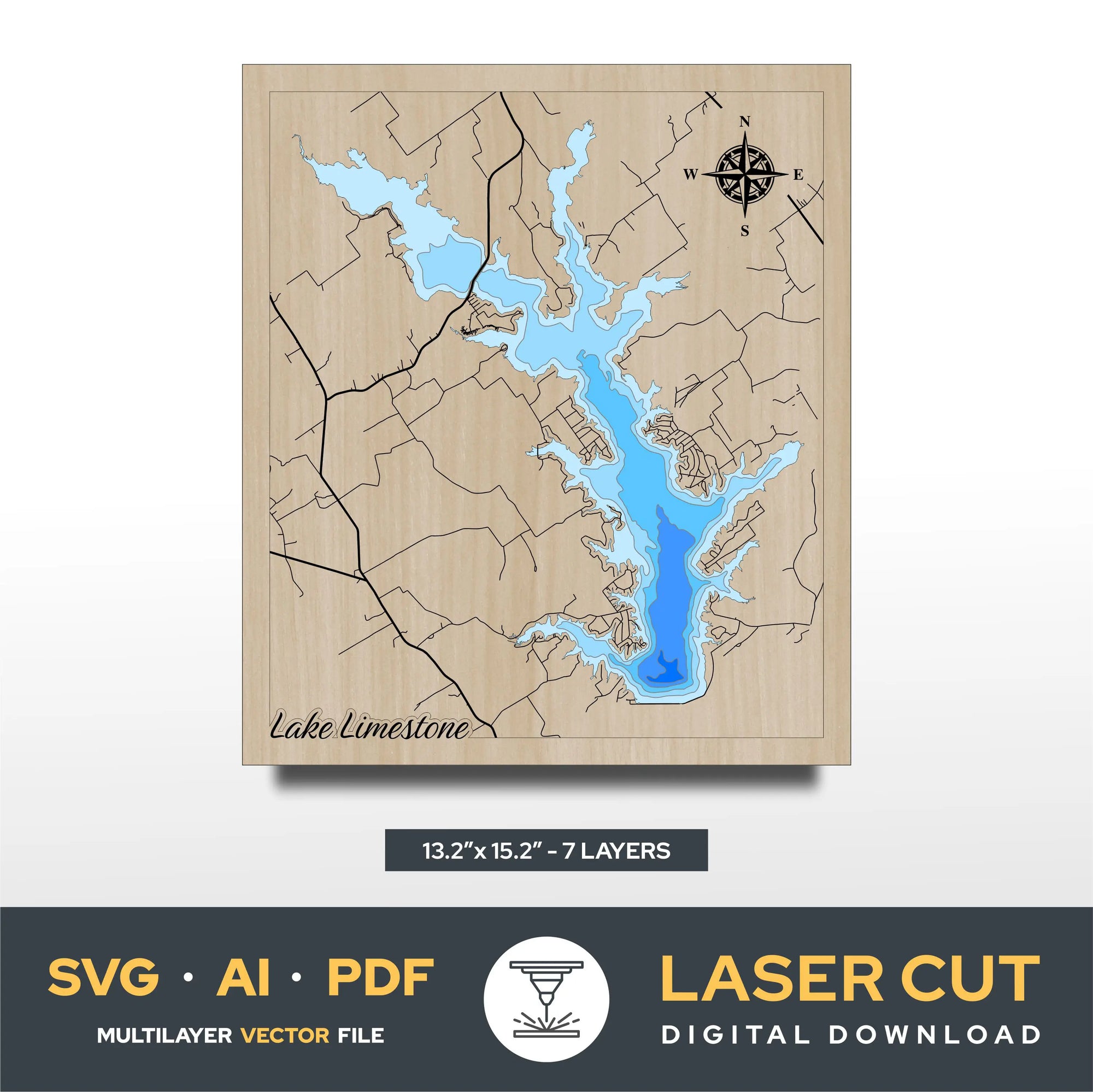 Lake Limestone Texas Laser Cut File