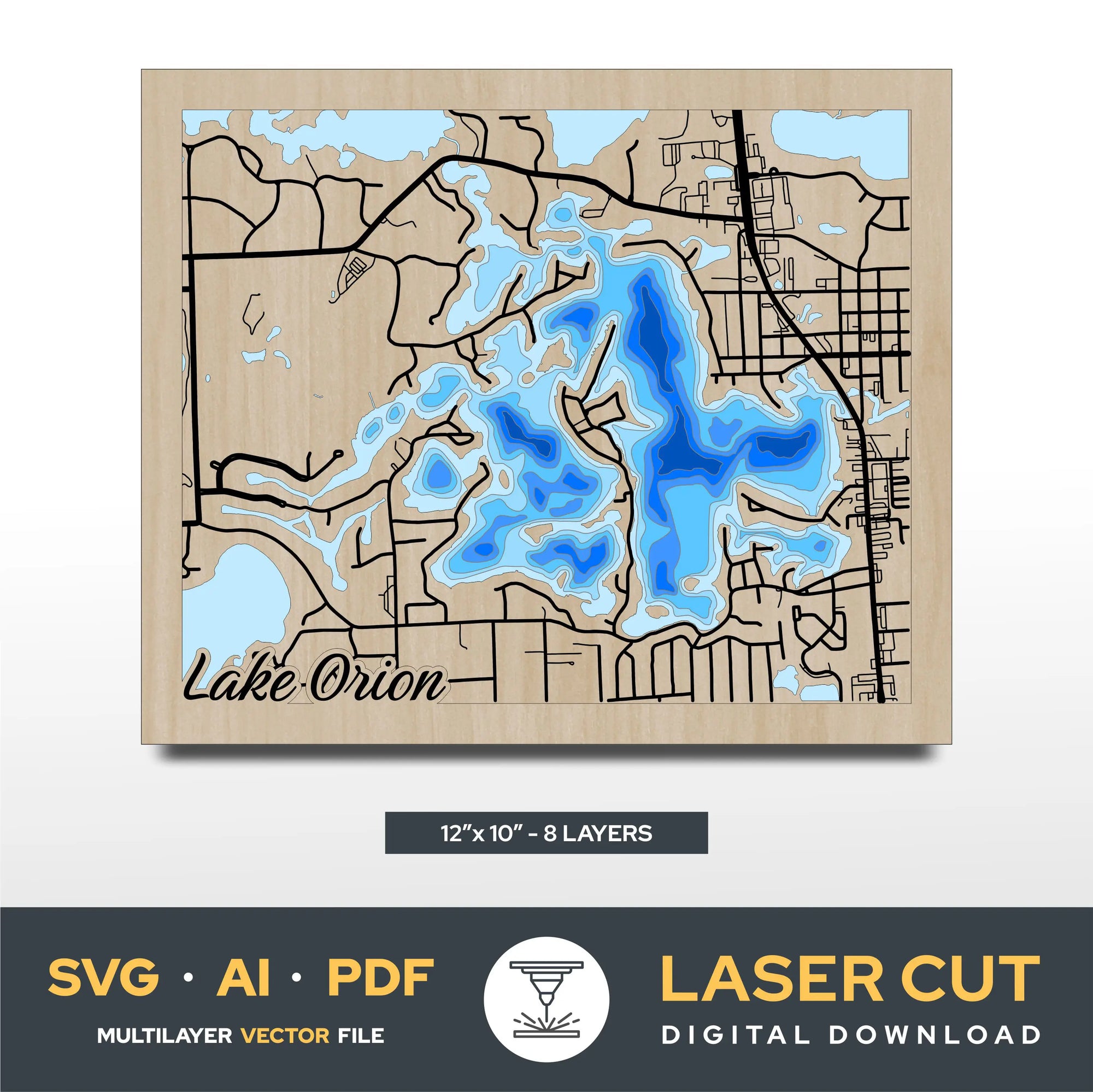 Lake Orion Michigan Laser Cut File