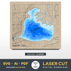 Lake St. Claire Michigan Laser Cut File