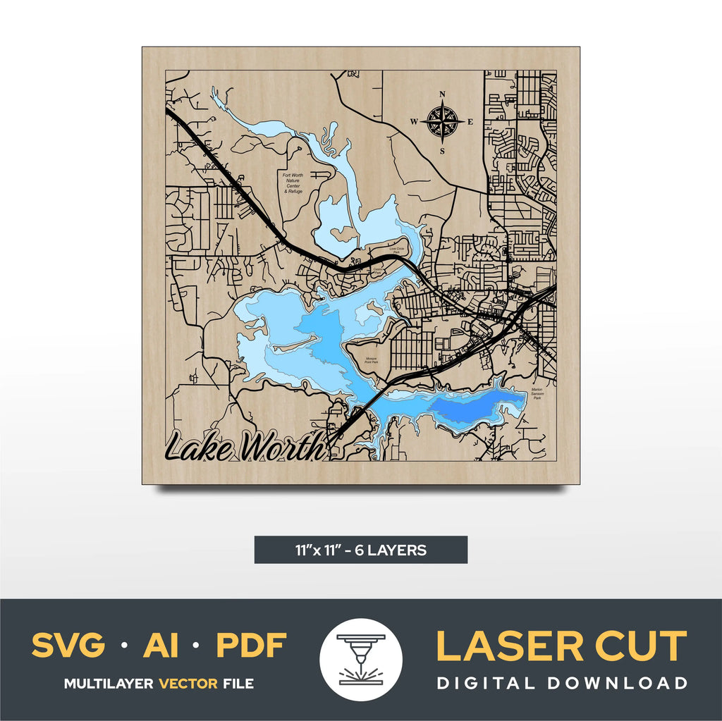 Lake Worth Texas Laser Cut File
