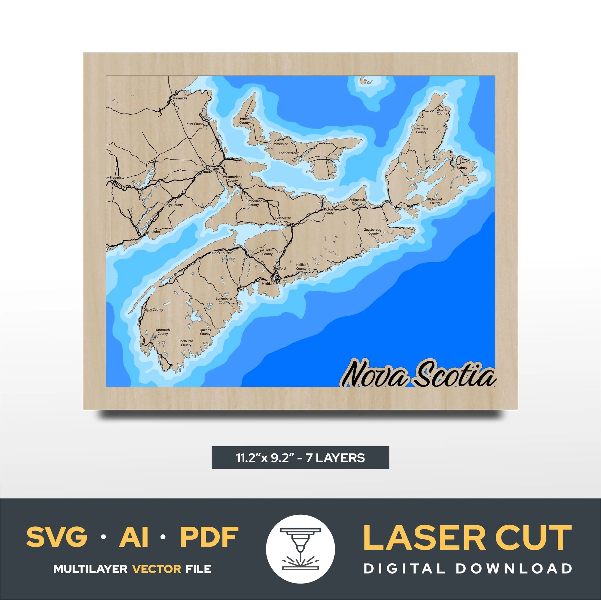 Nova Scotia Laser Cut File