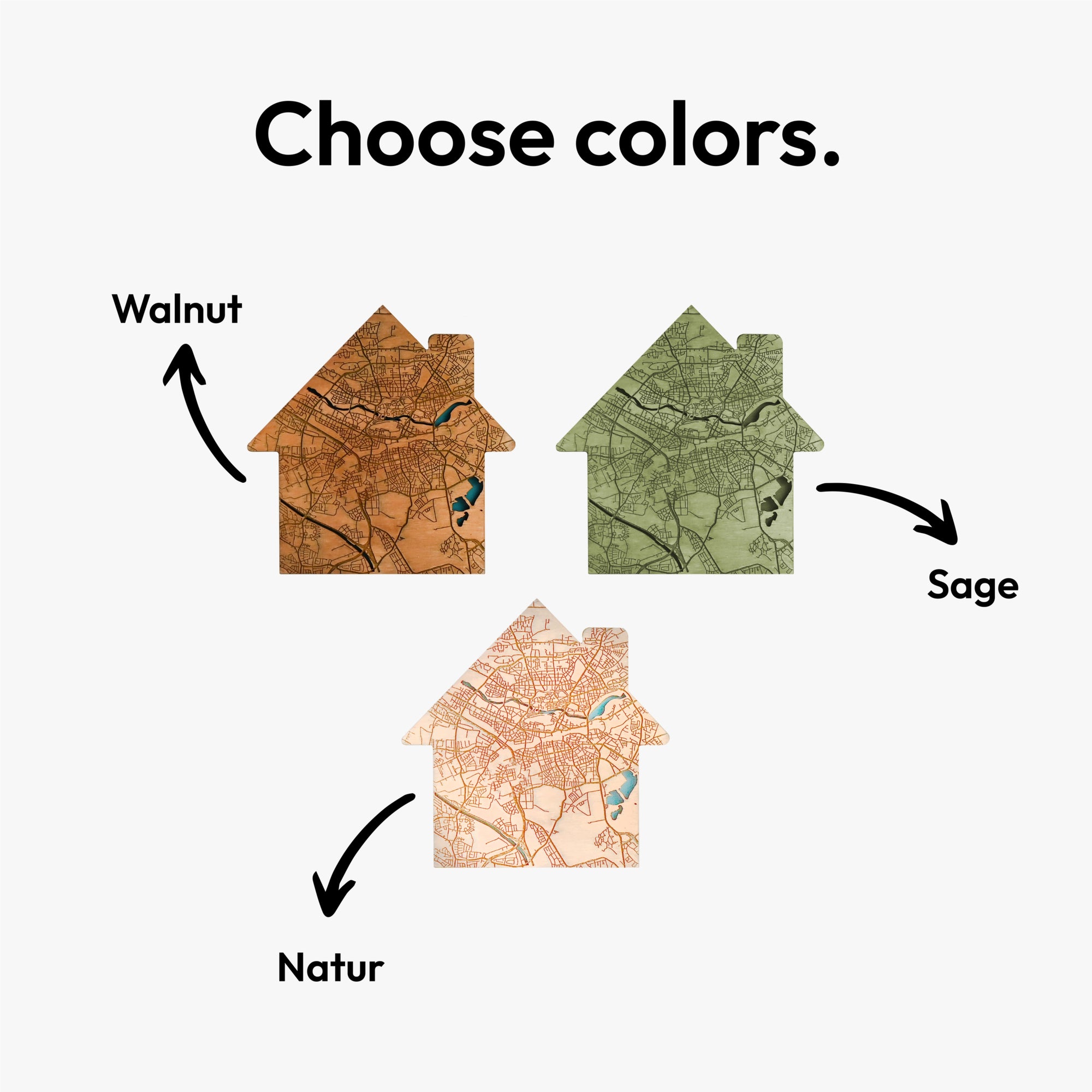 Personalized Wooden House Map - Custom Home Map Gift for Housewarming & New Home