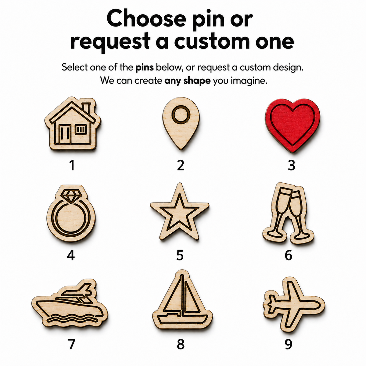 Personalized Wooden Heart Maps - Three Locations Gift for Weddings & Couples