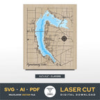 Pymatuning Lake Ohio Pennsylvania Cut File