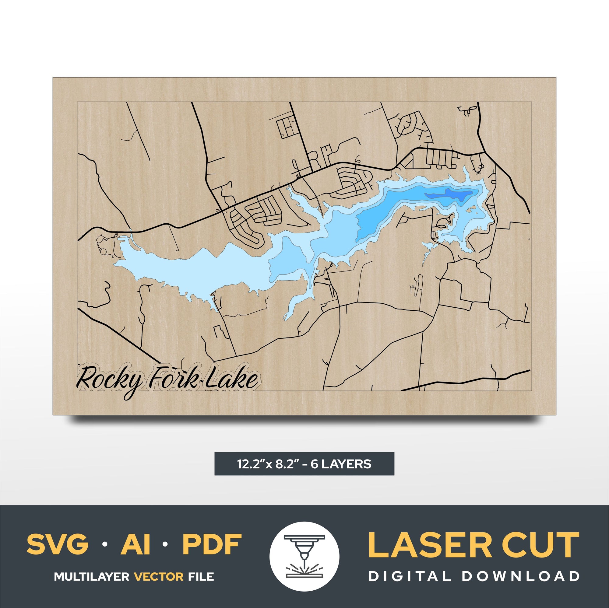 Rocky Fork Lake Ohio Texas Cut File