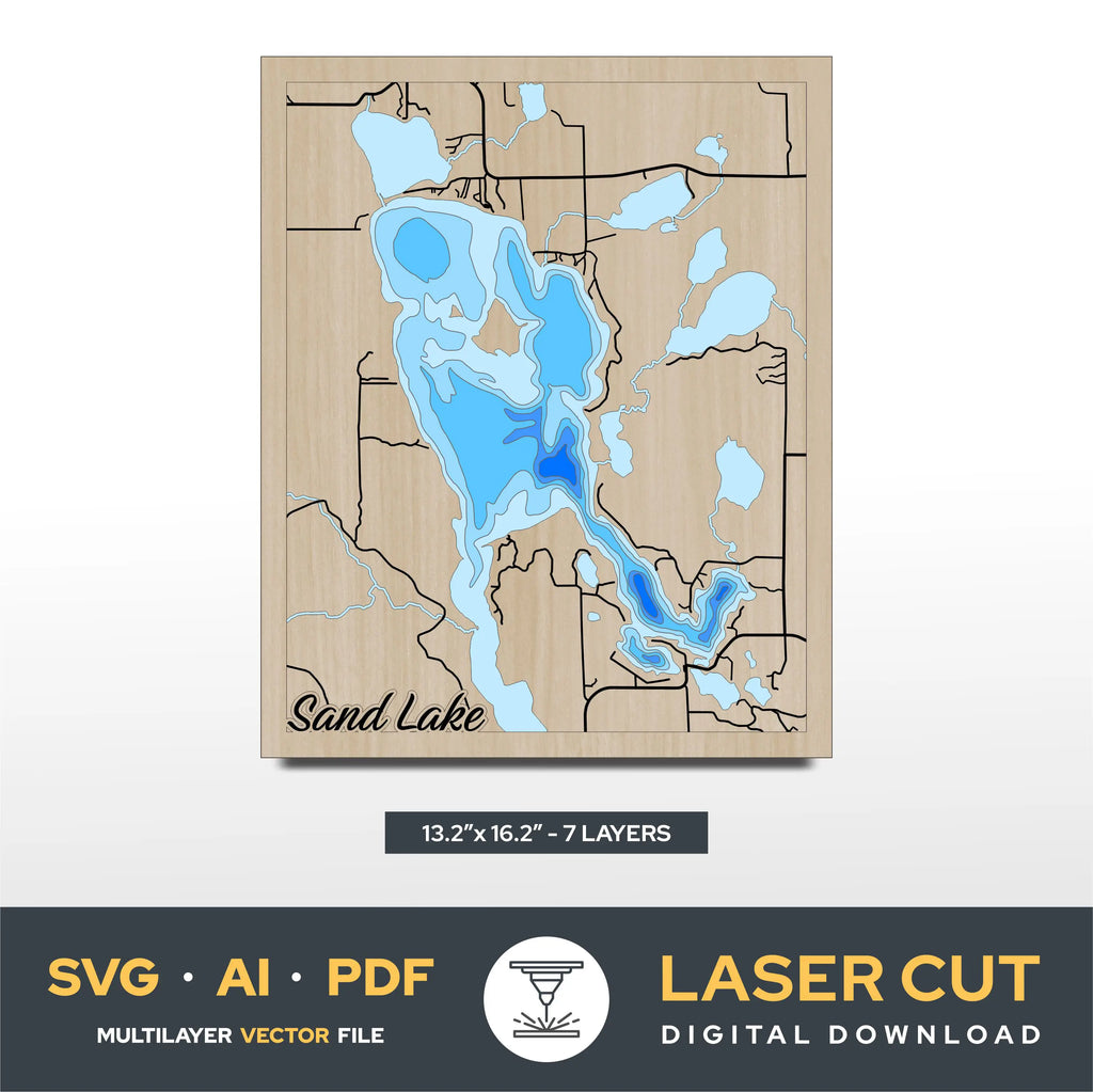 Sand Lake Minnesota Laser Cut File
