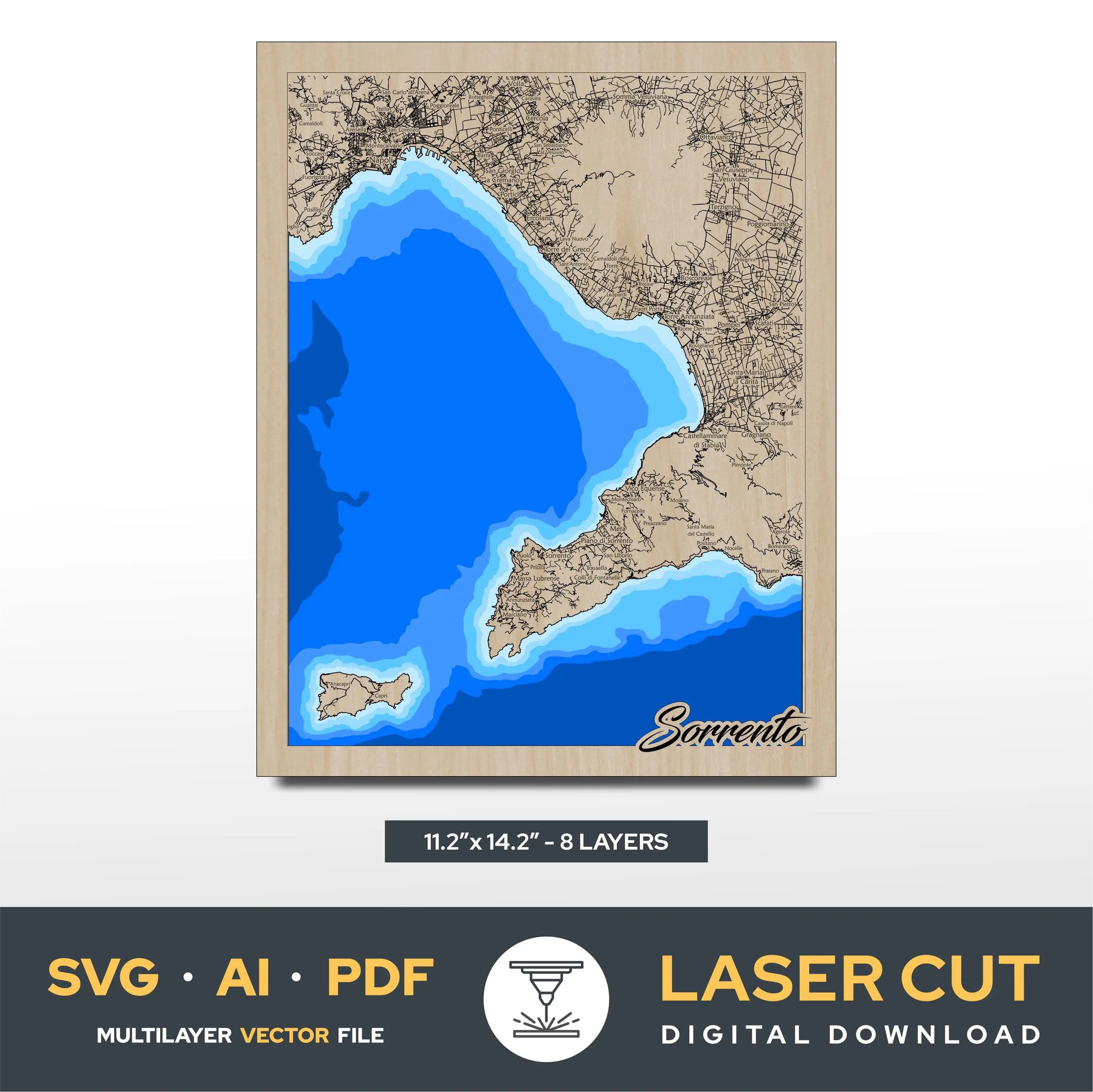 Custom Map Laser Cut File
