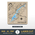 South Holston Lake Virginia Tennesee Laser Cut File