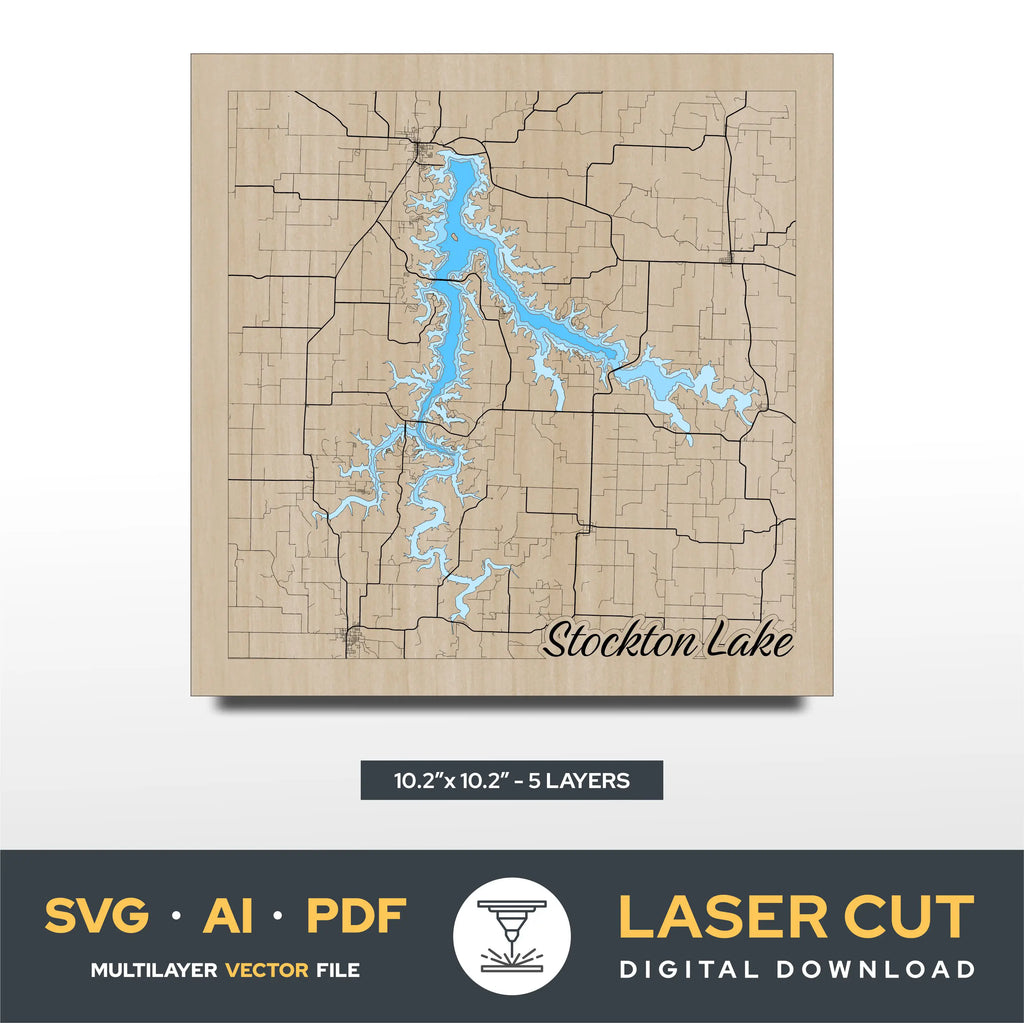 Stockton Lake Missouri Laser Cut File
