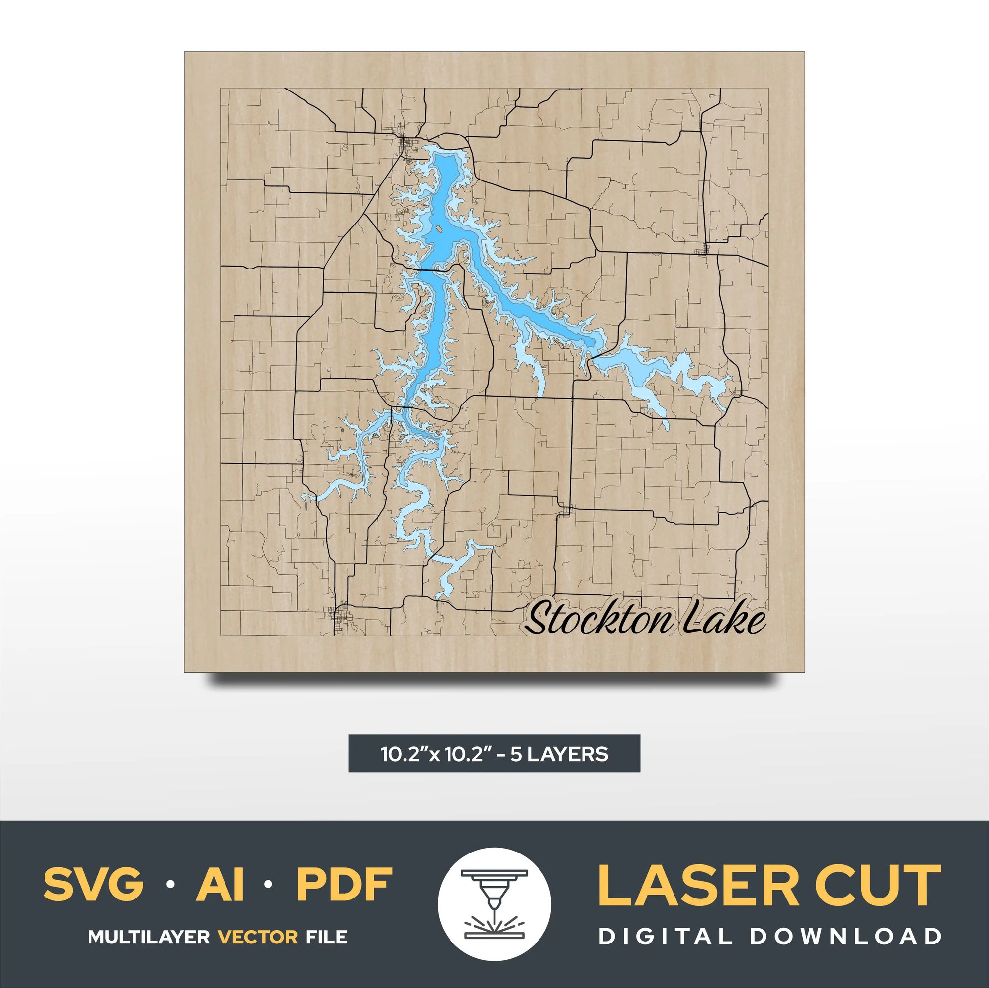 Stockton Lake Missouri Laser Cut File