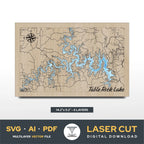 Table Rock Lake Arkansas Missouri Laser Cut File