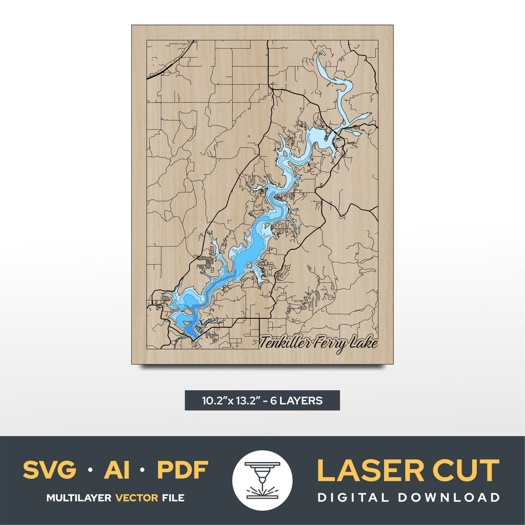 Tenkiller Ferry Lake Oklahoma Laser Cut File