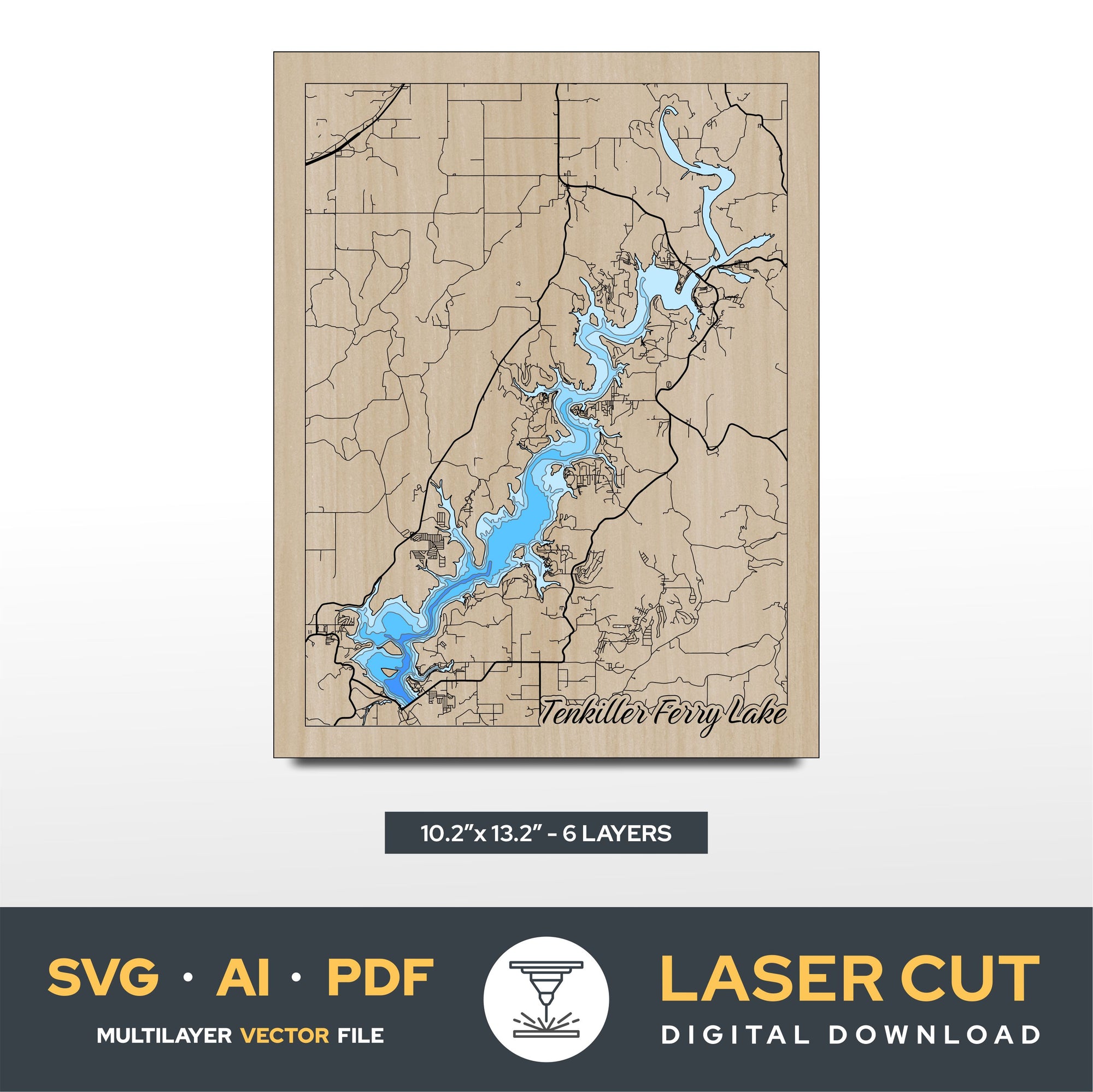 Tenkiller Ferry Lake Oklahoma Laser Cut File