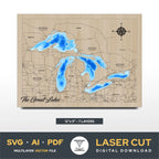 The Great Lakes Laser Cut File