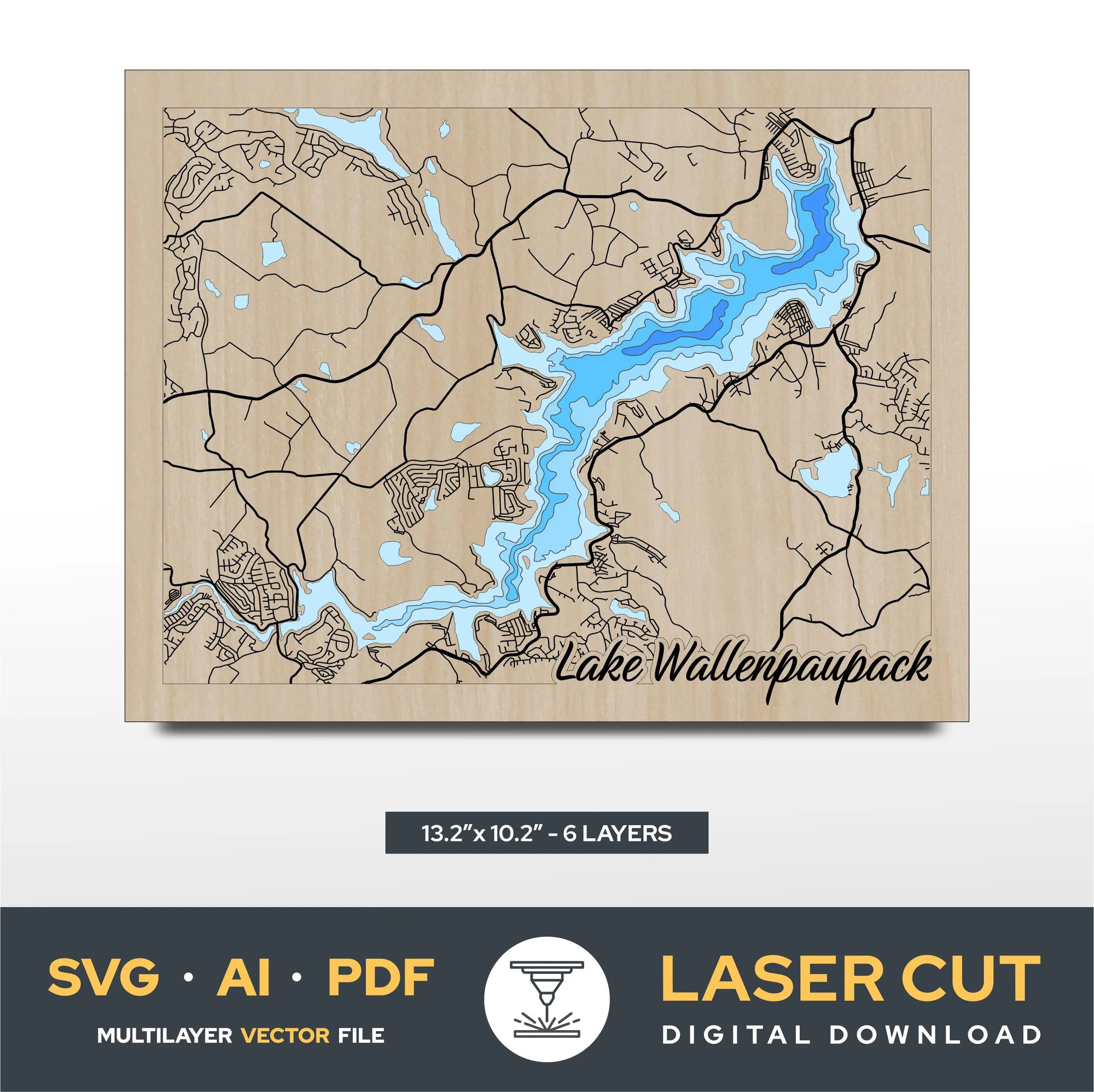 Wallenpaupack Lake Pennsylvania Laser Cut File